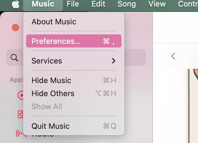 mac music app menu