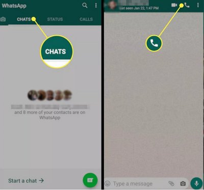 make a WhatsApp voice call on Android