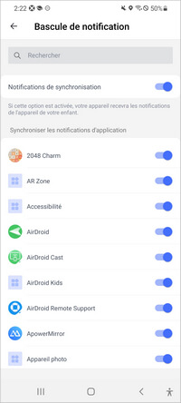 synchroniser les notifications Gmail