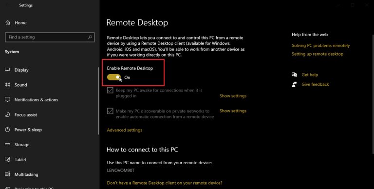 pick Remote Desktop