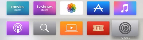 Settings on Apple TV
