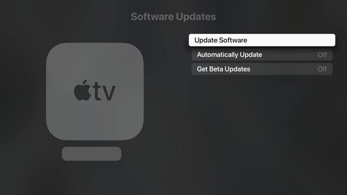 Update Software on Apple TV Settings