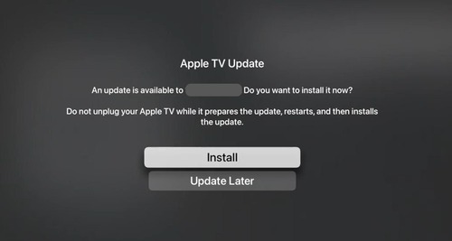 Install Updates on Apple TV Settings