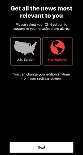 select CNN Edition on CNN app