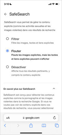 Activer SafeSearch sur Chrome