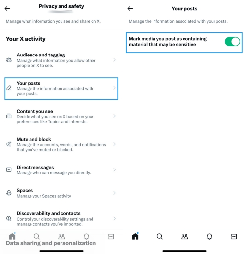 adjust twitter media settings