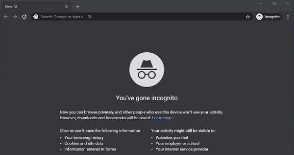 Chrome incognito mode