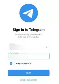 sign in Telegram account on mobile