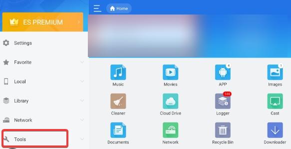Tools in ES File Manager