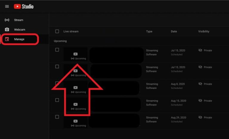 Manage schedule stream on YouTube