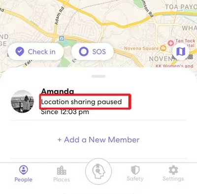 Life360 location sharing paused