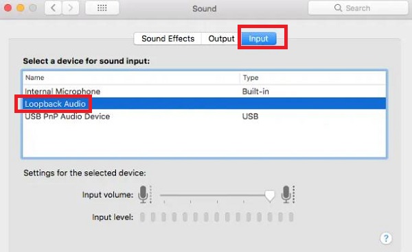 Mac Input Loopback