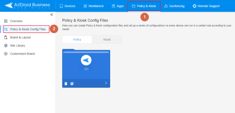 policy kiosk config files