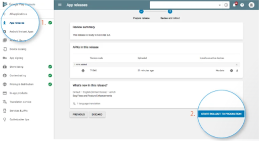 staged rollout in google play console