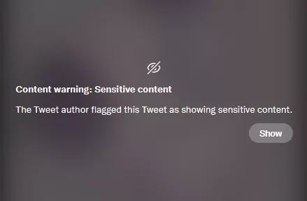 aviso de conteúdo sensível do twitter
