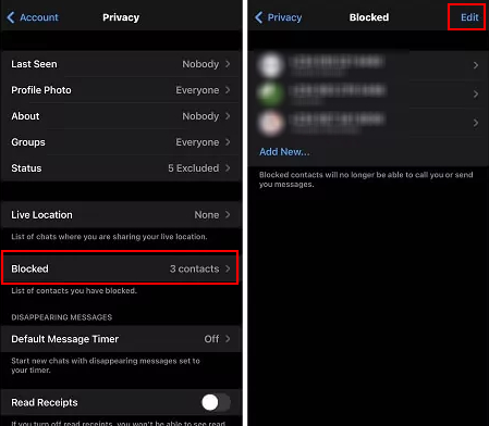 desbloquear contactos whatsapp