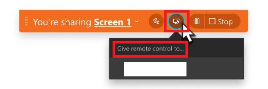Webex Give remote control to