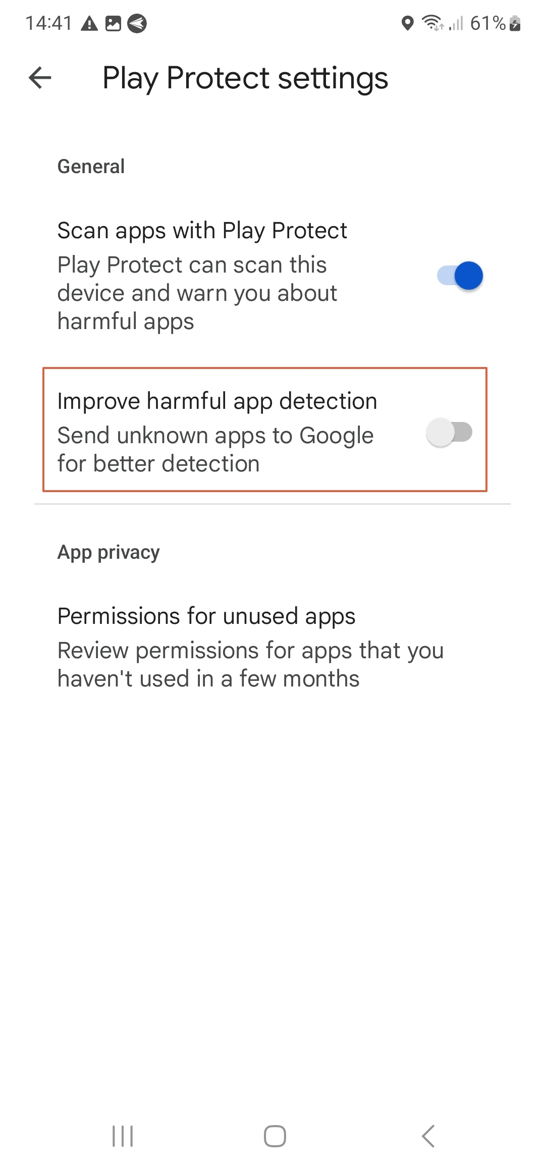Disable Sending Unknown Apps to Google