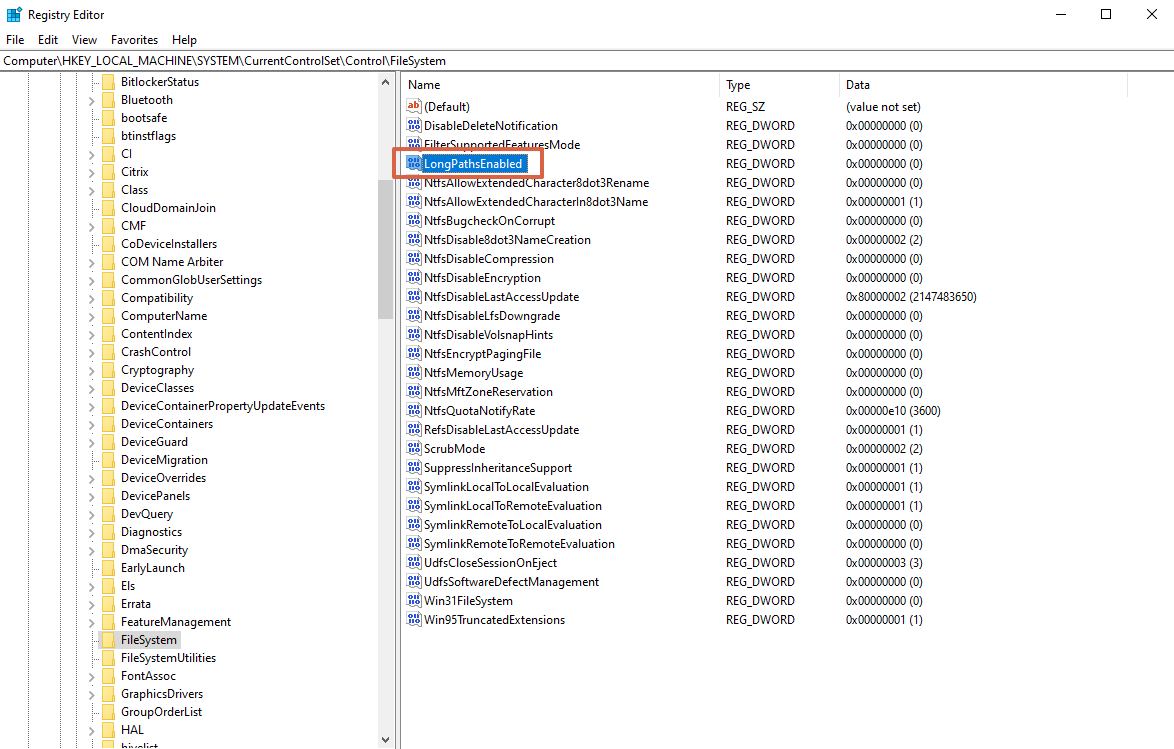 Find-the-LongPathsEnabled-Entry
