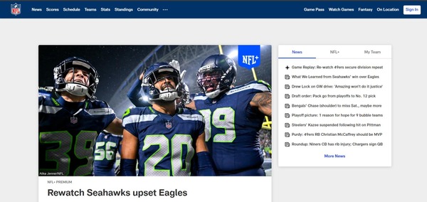 NFL official website