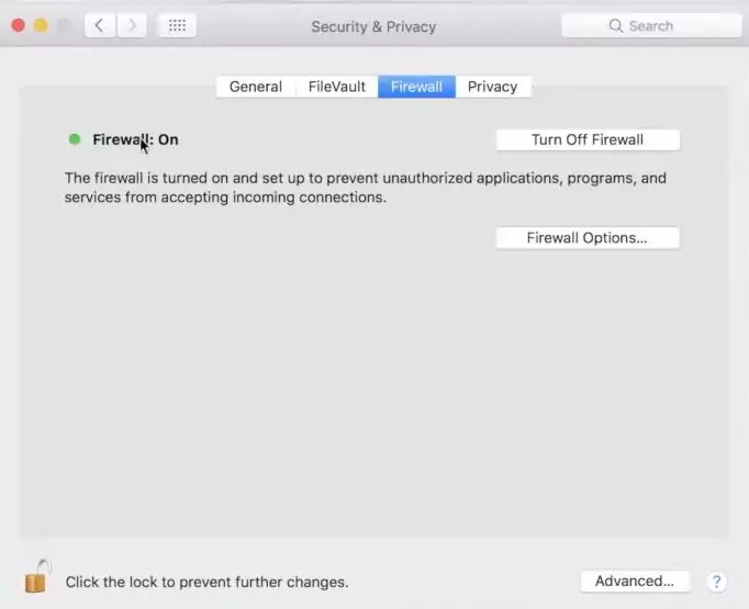 Firewall Settings on Mac