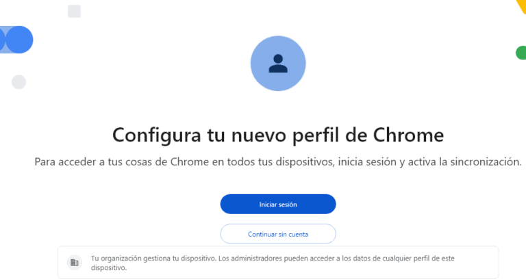 Configura tu nuevo perfil de Chrome