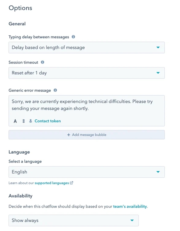 Configure Chatbot Settings