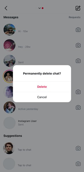 delete Instagram messages