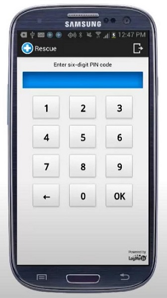 enter LogMeIn Rescue PIN code