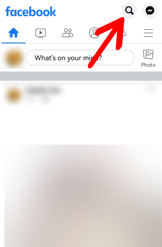 click Facebook search icon