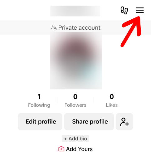 go to Settings on Tiktok