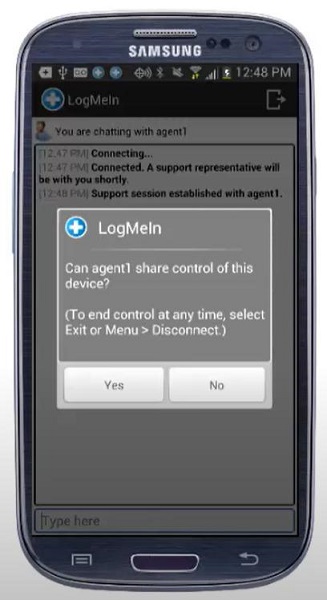 LogMeIn Rescue allow share control