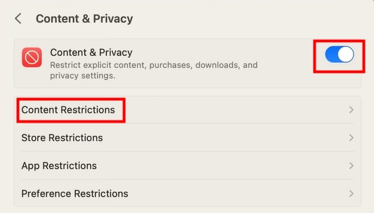 Content Restriction on Mac