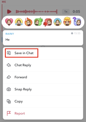 save in chat on Snapchat
