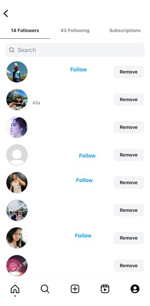select a follower to remove