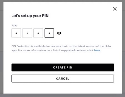 Configurar o PIN no Hulu