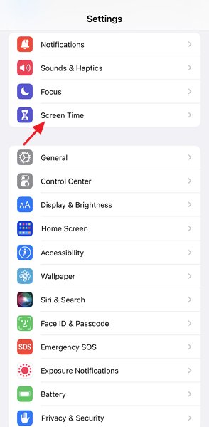 iPhone screen time