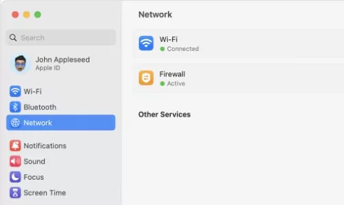 Firewall settings on Mac