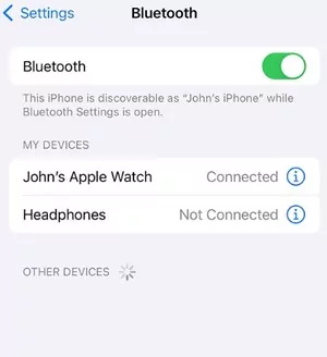 turn on Bluetooth on iPhone