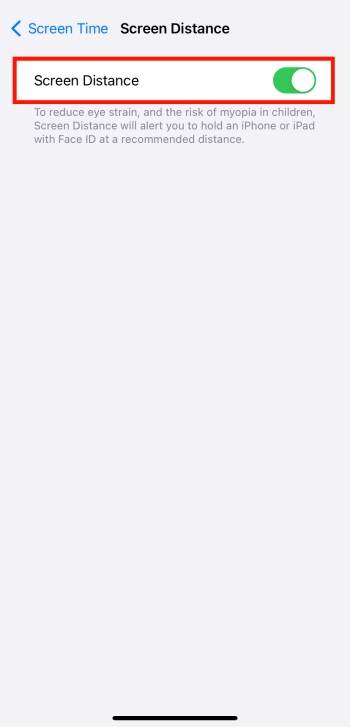 turn on iPhone screen distance