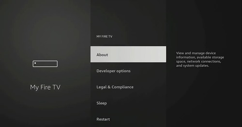 About in Amazon Fire TV