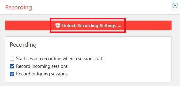 AnyDesk Unlock Recording Settings