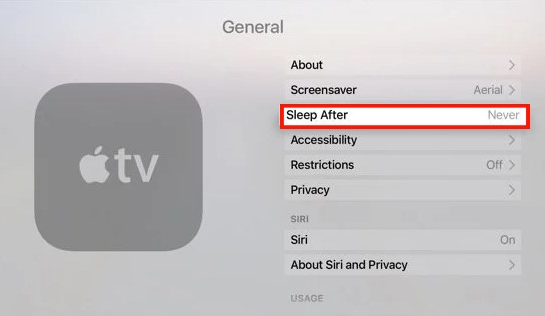 Apple TV sleep after