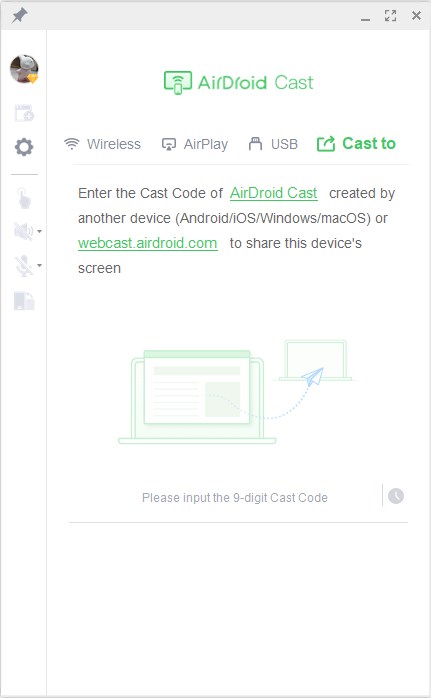 Enter code on AirDroid Cast