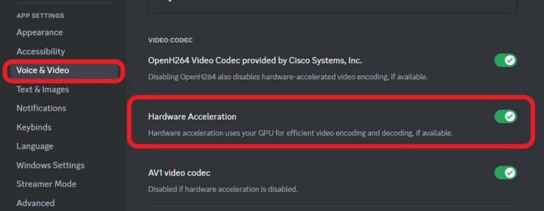 disable hardware acceleration in Discord