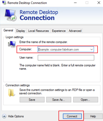 connect Microoft remote desktop