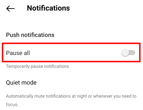 how to turn off Instagram notifications