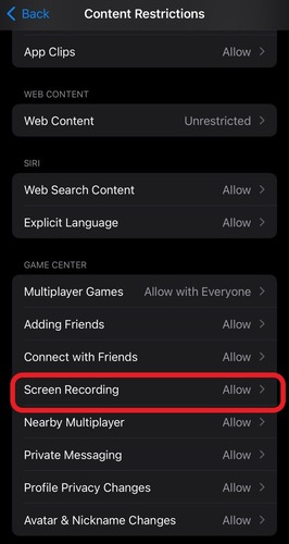 allow recording