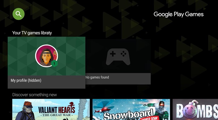 browse games on smart TV
