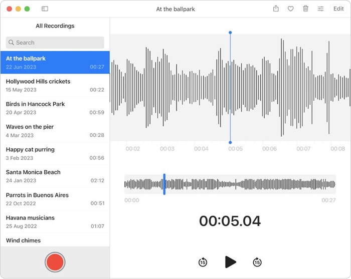 record Mac audio via Voice Memos